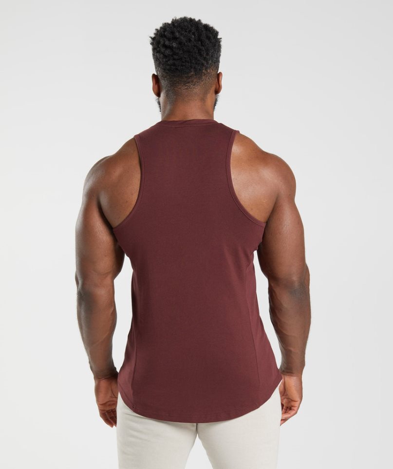 Men's Gymshark React Tanks Burgundy | NZ 4YBFIT